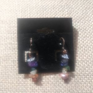 Copper wire chakra gemstone earrings